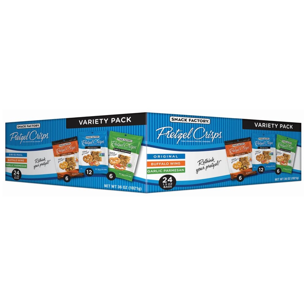 Snack Factory Pretzel Crisps Variety Pack (1.5 oz. 24 ct.) - Bulk Pantry - Snack Factory