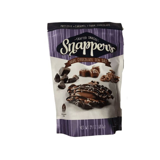 Snappers Dark Chocolate Sea Salt Caramel Pretzels, 24 Ounce - ShelHealth.Com