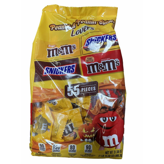Mixed SNICKERS & M&M'S Peanut & Peanut Butter Variety Chocolate Candy-32.2oz