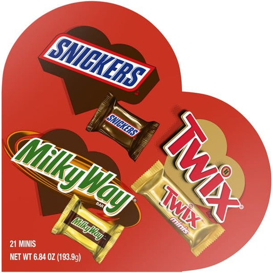 Snickers Twix & Milky Way Valentines Chocolate Candy Heart Gift Box - Snickers