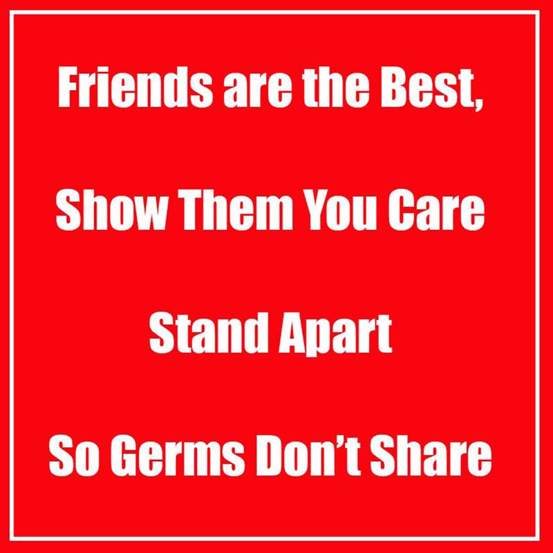 Social Distance Red Wall Stickers 5 Pack - First Aid/Safety - Flipside