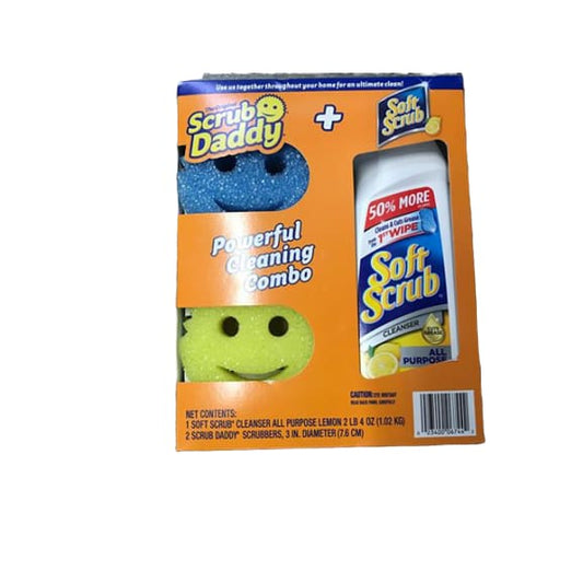 Soft Scrub Lemon All Purpose Surface Cleanser with 2 Scrub Daddys - ShelHealth.Com