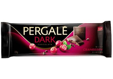 PERGALE Dark Chocolate with Craberry Pieces, 7.8 oz (220 g) | ShelHealth
