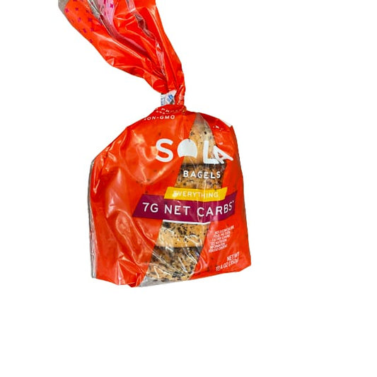 Sola Low Carb & Keto Friendly Bagels Everything Bagels 18g Protein 7g Net Carbs 12.4 Oz - Sola