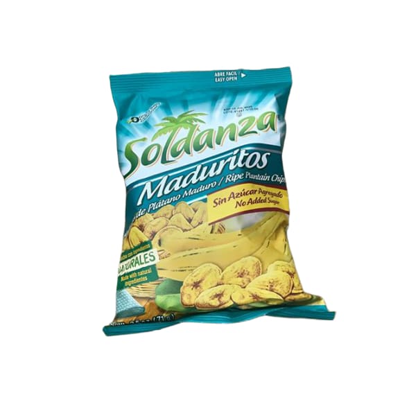 Soldanza Maduritos Ripe Plantain Chips, No added sugar, 1.6 oz - ShelHealth.Com