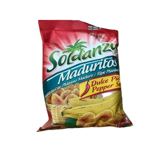 Soldanza Maduritos Ripe Plantain Chips, Pepper Sauce, 1.6 oz - ShelHealth.Com