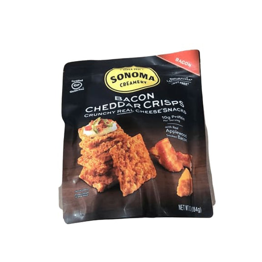 Sonoma Creamery Cheese Crisps - Bacon Cheddar Savory Cheese Cracker Snack, 10 Ounce - ShelHealth.Com