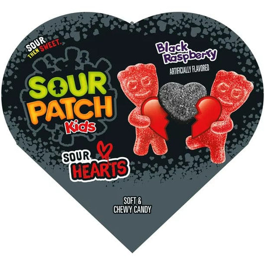 SOUR PATCH KIDS Black Raspberry Sour Hearts Soft & Chewy Valentines Day Candy 3.45 oz - SOUR PATCH