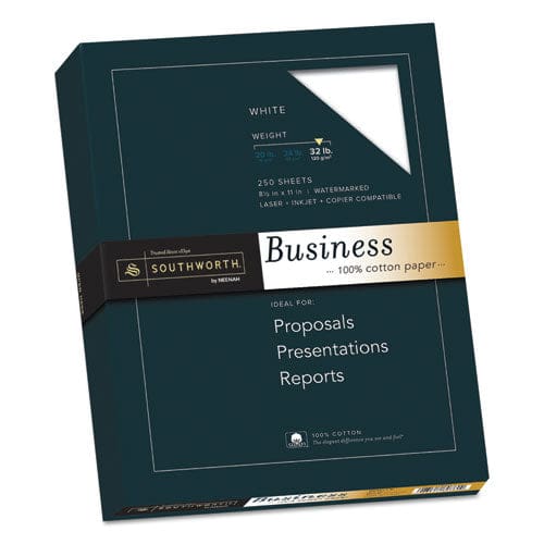 Southworth 100% Cotton Business Paper 95 Bright 32 Lb Bond Weight 8.5 X 11 White 250/pack - Office - Southworth®