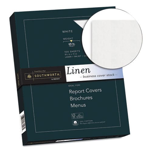 Southworth 25% Cotton Linen Cover Stock 65 Lb Cover Weight 8.5 X 11 100/pack - Office - Southworth®