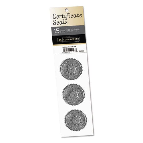 Southworth Certificate Seals 1.75 Dia Silver 3/sheet 5 Sheets/pack - Office - Southworth®