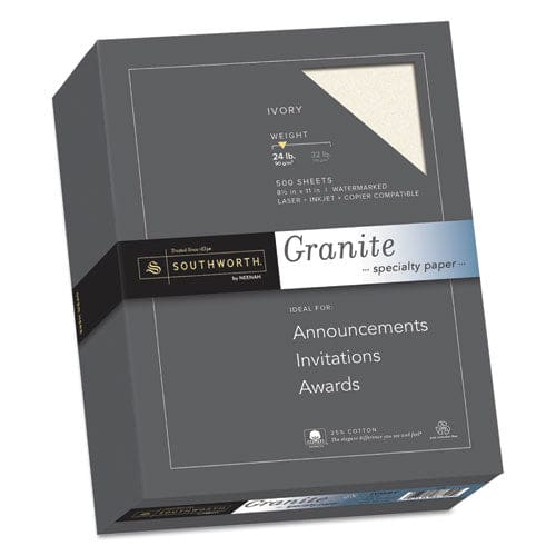 Southworth Granite Specialty Paper 24 Lb Bond Weight 8.5 X 11 Ivory 500/ream - Office - Southworth®