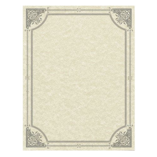 Southworth Parchment Certificates Vintage 8.5 X 11 Ivory With Silver Foil Border 50/pack - Office - Southworth®