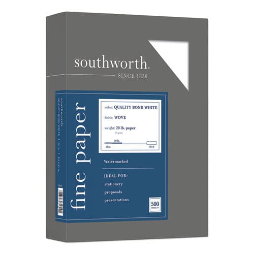 Southworth Quality Bond Business Paper 95 Bright 20 Lb Bond Weight 8.5 X 11 White 500/ream - Office - Southworth®
