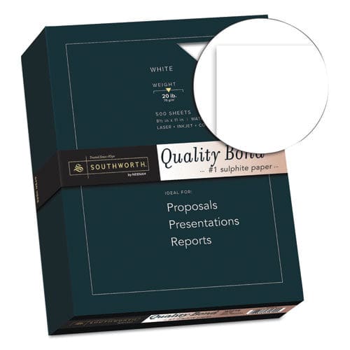 Southworth Quality Bond Business Paper 95 Bright 20 Lb Bond Weight 8.5 X 11 White 500/ream - Office - Southworth®