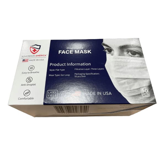 Sovereign America Sovereign America Disposable General Use Face Mask, 50 pcs.