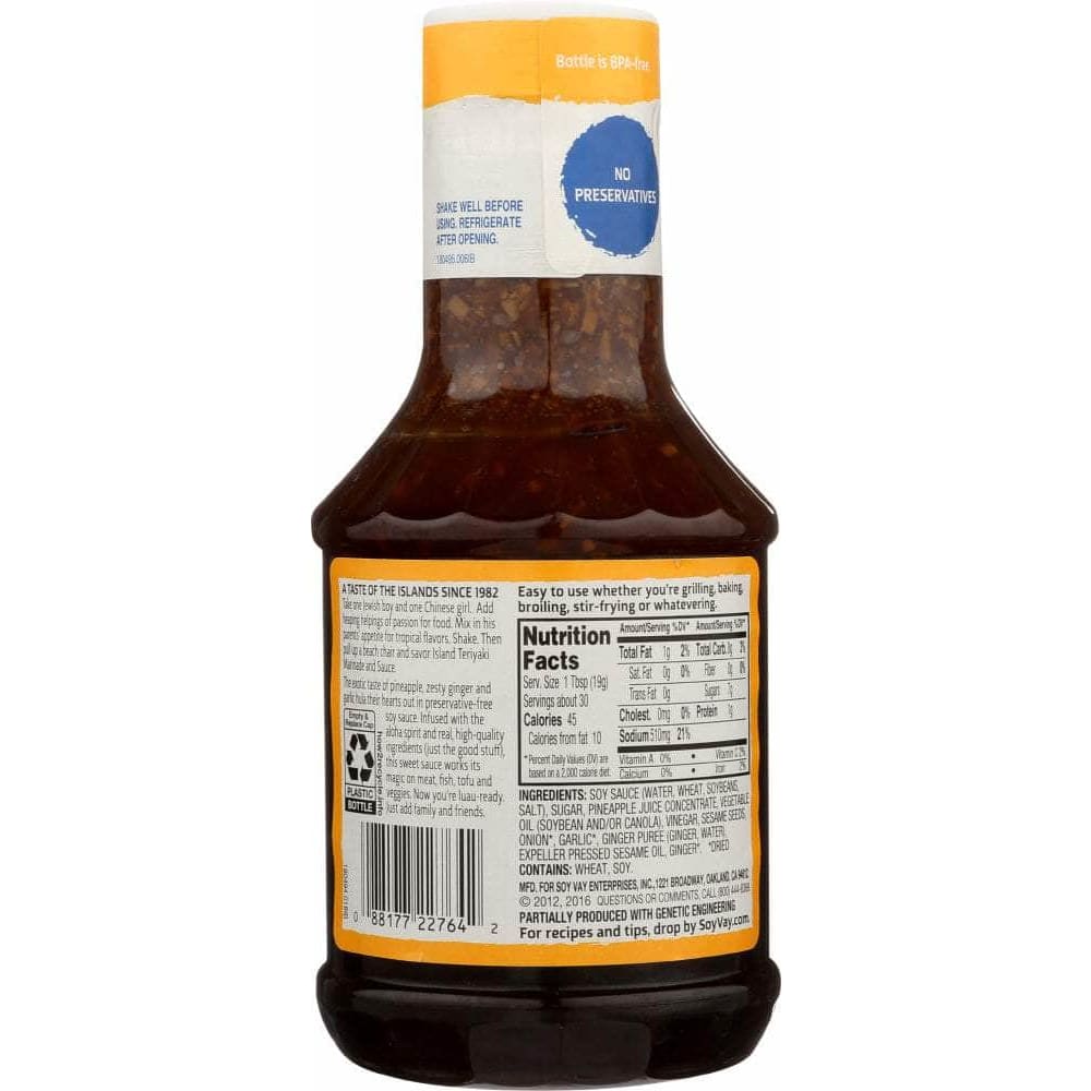 Soy Vay Soy Vay Island Teriyaki Marinade & Sauce, 20 oz