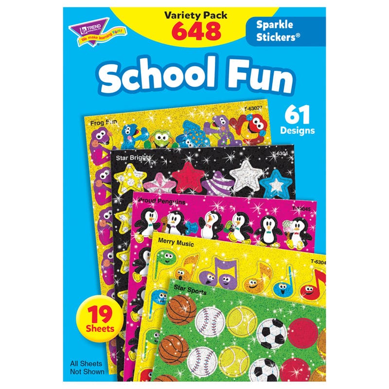 Sparkle Stickers School Fun (Pack of 2) - Stickers - Trend Enterprises Inc.