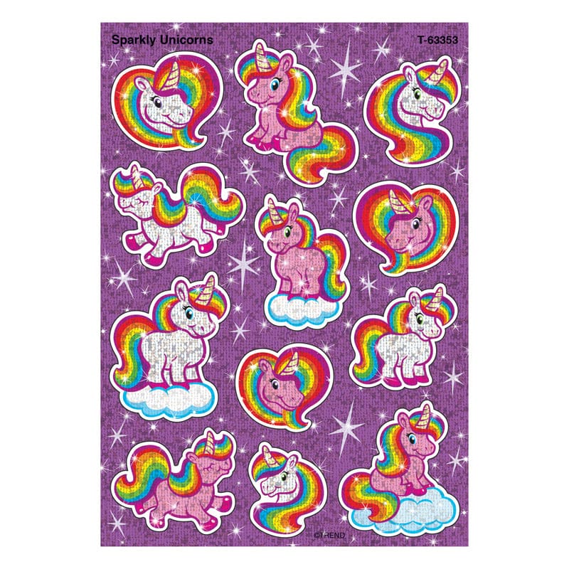 Sparkly Unicorns Sparkle Stickers 24 Ct (Pack of 12) - Stickers - Trend Enterprises Inc.