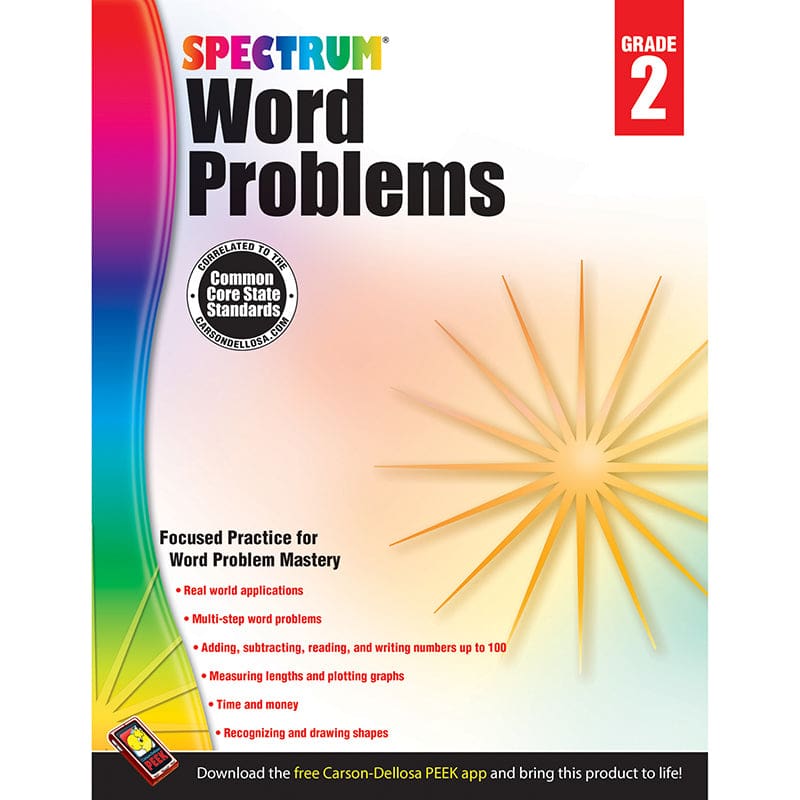 Spectrum Gr2 Word Problems Workbook (Pack of 6) - Activity Books - Carson Dellosa Education