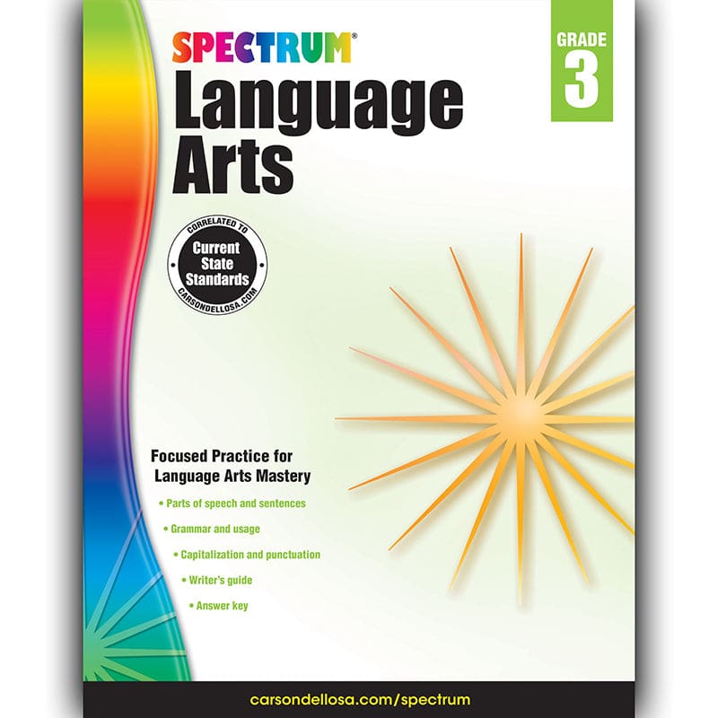 Spectrum Language Arts Gr 3 (Pack of 6) - Language Skills - Carson Dellosa Education
