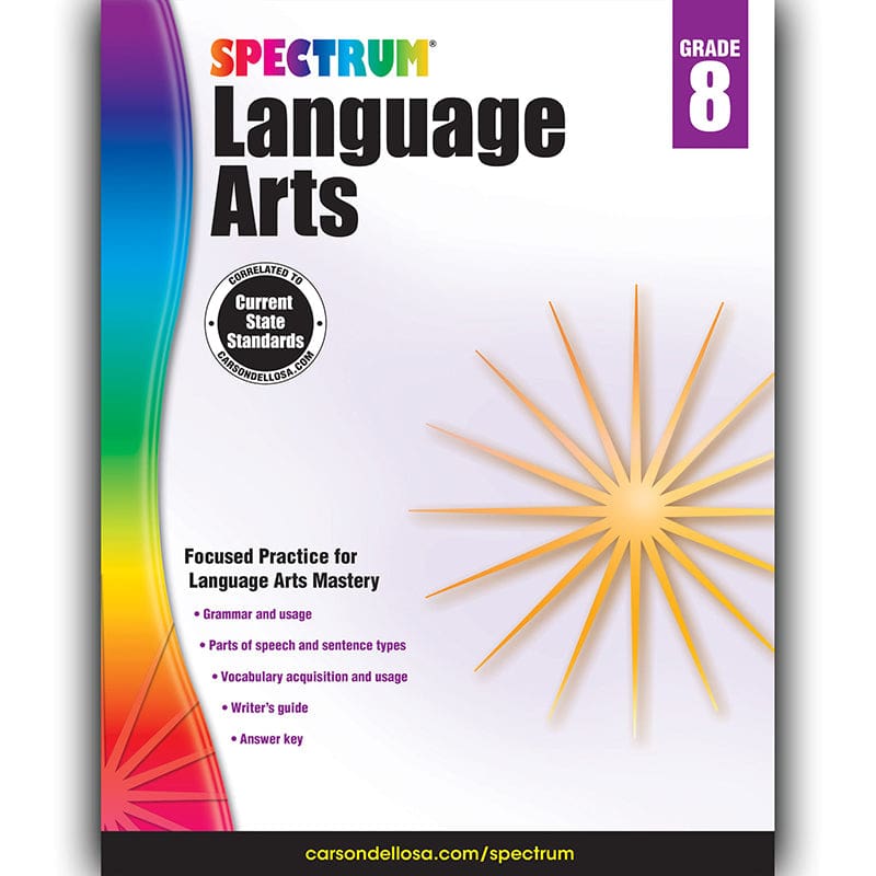Spectrum Language Arts Gr 8 (Pack of 6) - Language Skills - Carson Dellosa Education