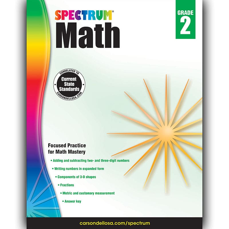 Spectrum Math Gr 2 (Pack of 6) - Activity Books - Carson Dellosa Education