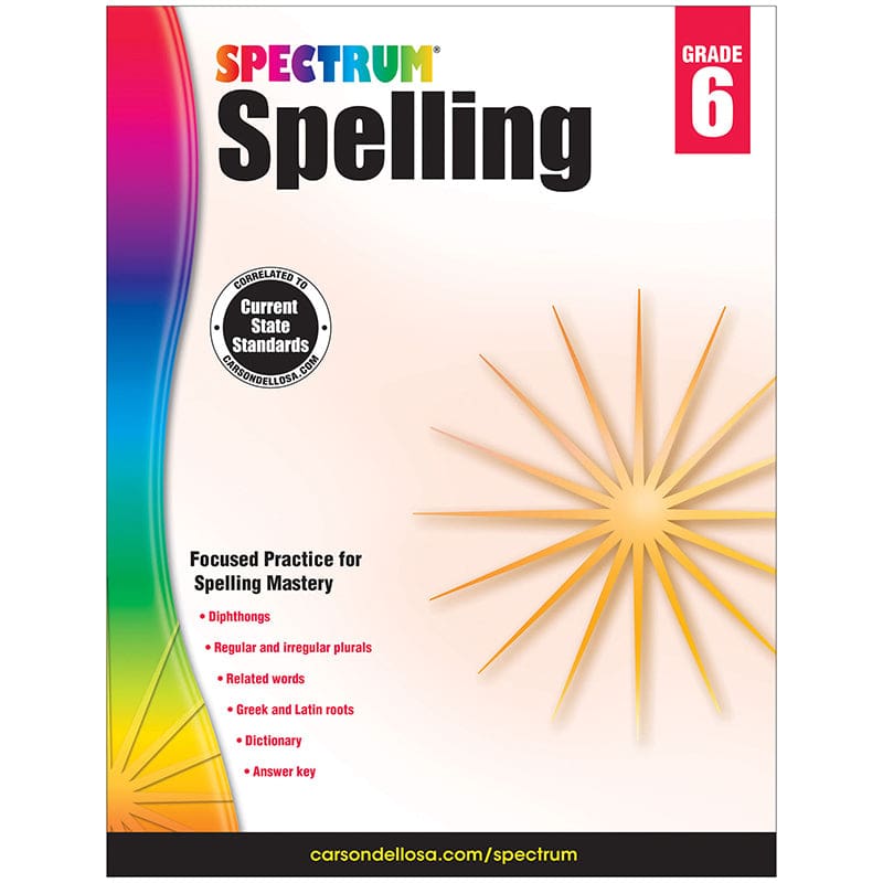 Spectrum Spelling Gr 6 (Pack of 6) - Spelling Skills - Carson Dellosa Education