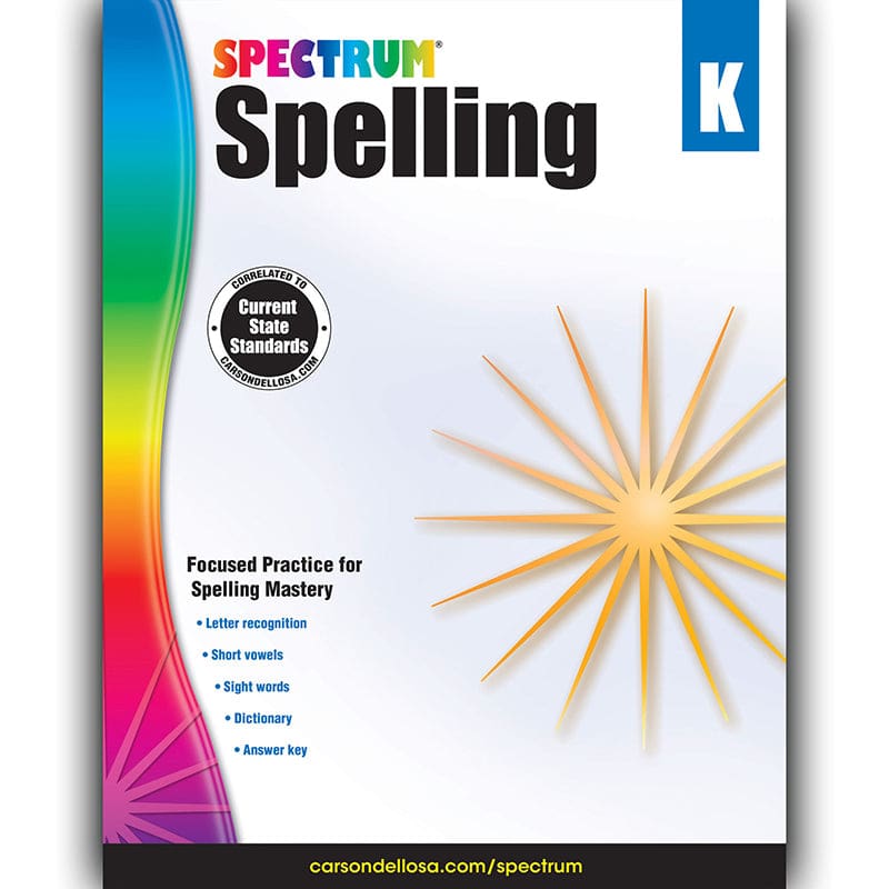 Spectrum Spelling Gr K (Pack of 6) - Spelling Skills - Carson Dellosa Education