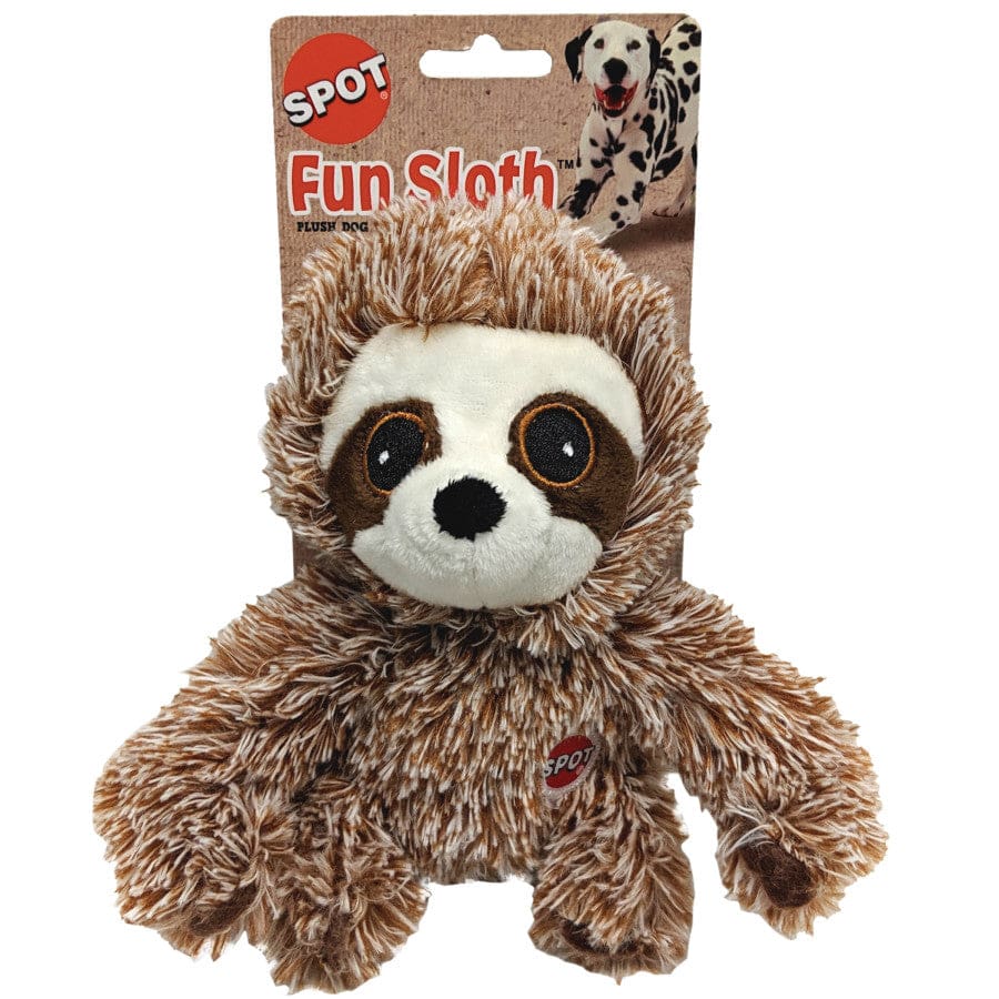 Spot Fun Sloth Plush Dog Toy Assorted 7 in - Pet Supplies - Spot