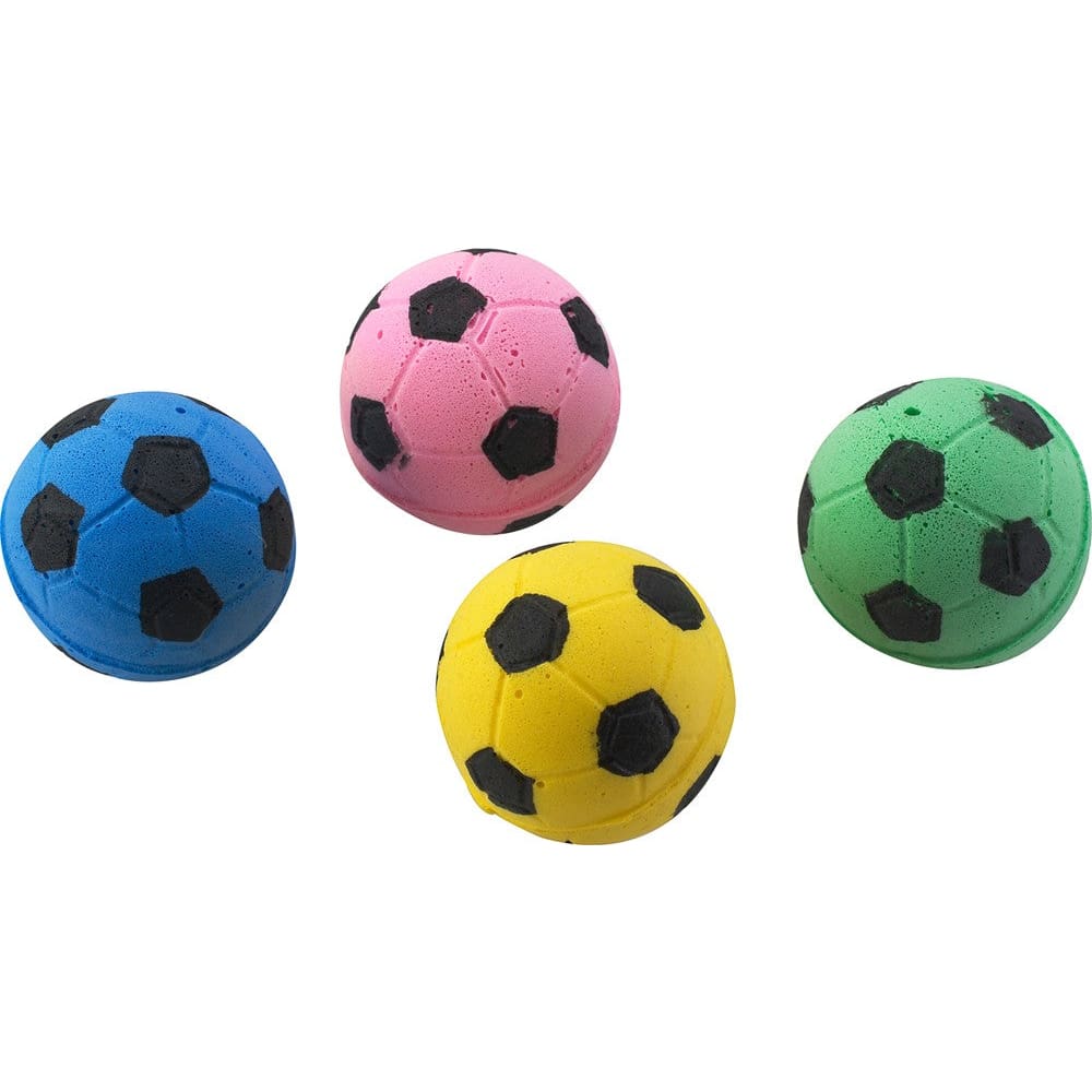 Spot Sponge Soccer Ball Cat Toy Multi-Color 4 Pack - Pet Supplies - Spot