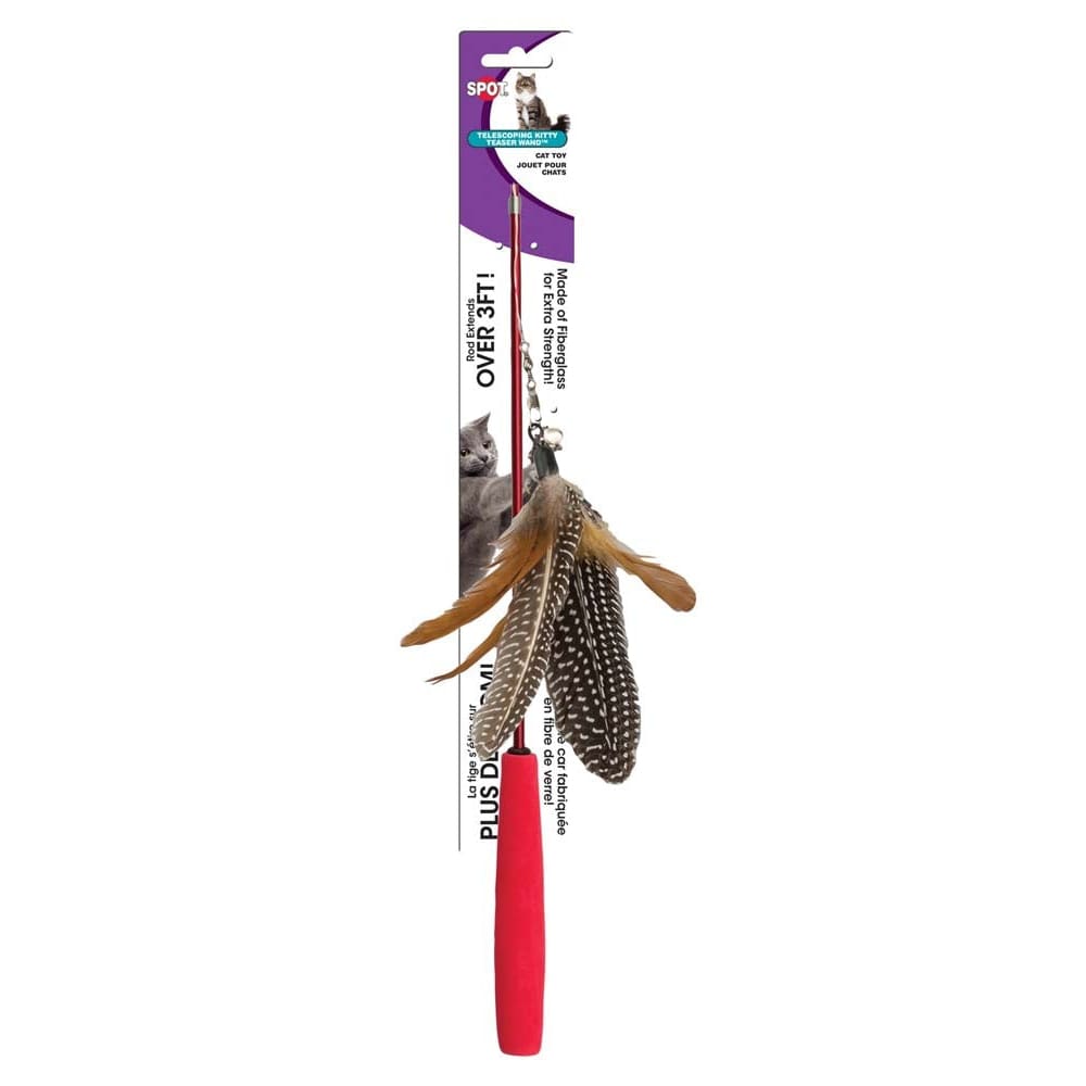 Spot Telescoping Kitty Teaser Wand Cat Toy Assorted 36 in - Pet Supplies - Spot