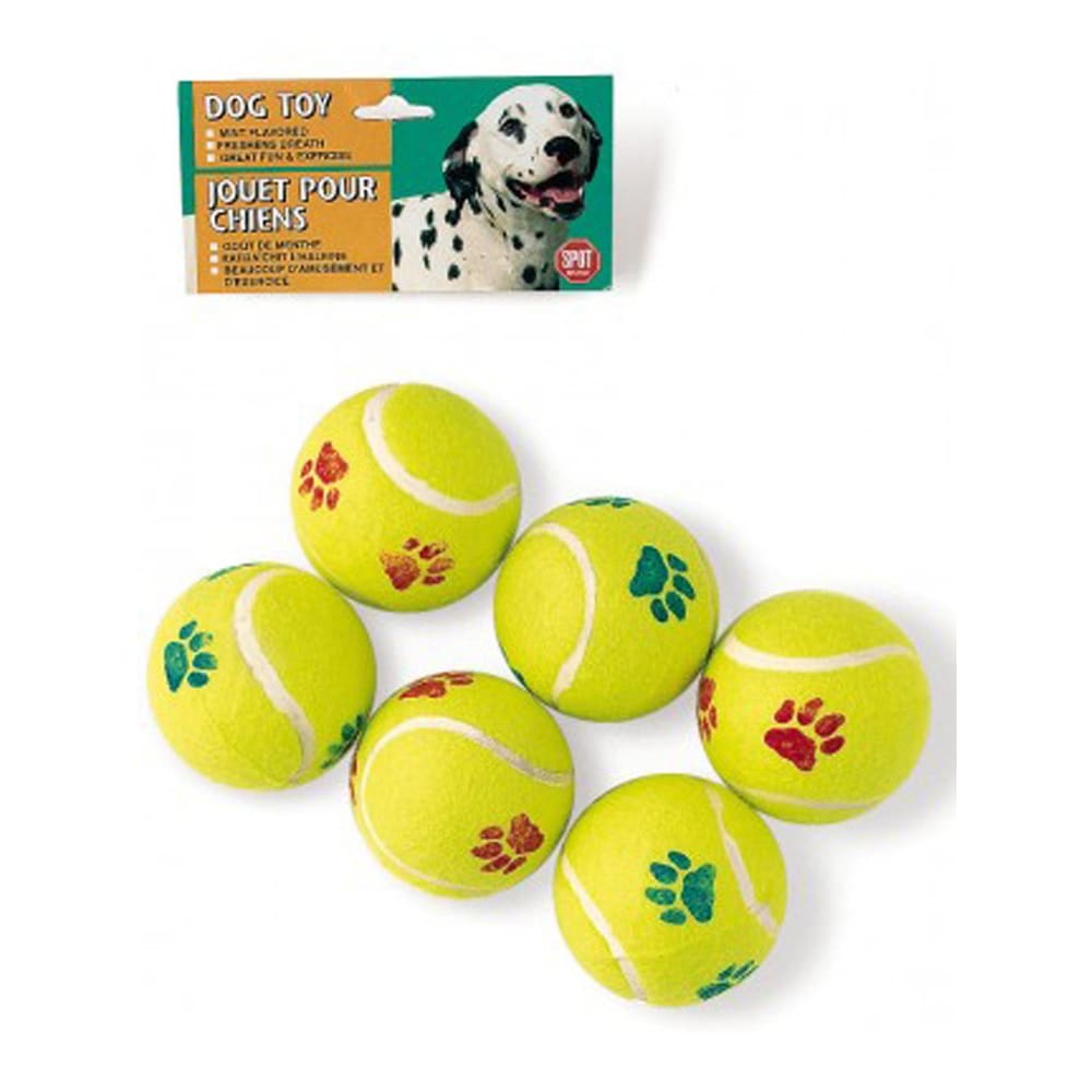 Spot Tennis Ball Dog Toy Assorted 6 Pack 2.5 in - Pet Supplies - Spot