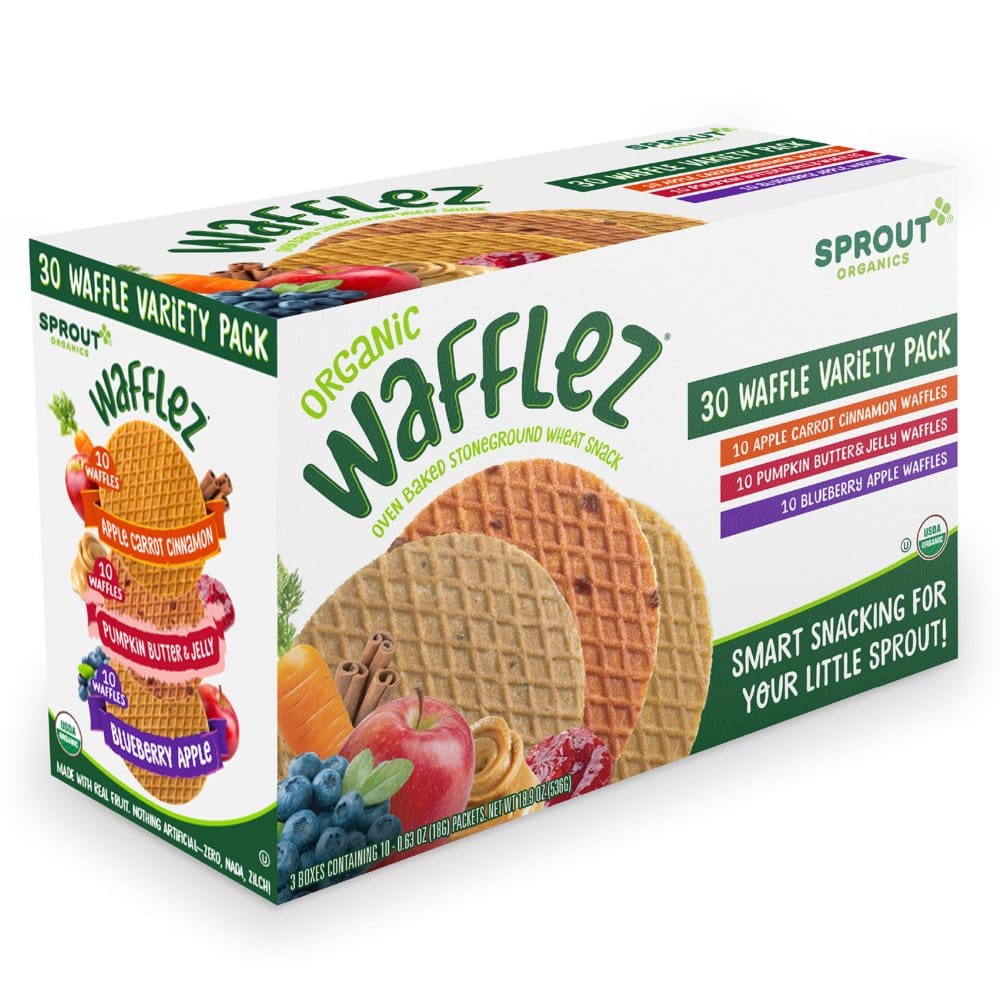 Sprout Organics Toddler Snack Wafflez Variety Pack (30 ct.) - New Grocery & Household - Sprout