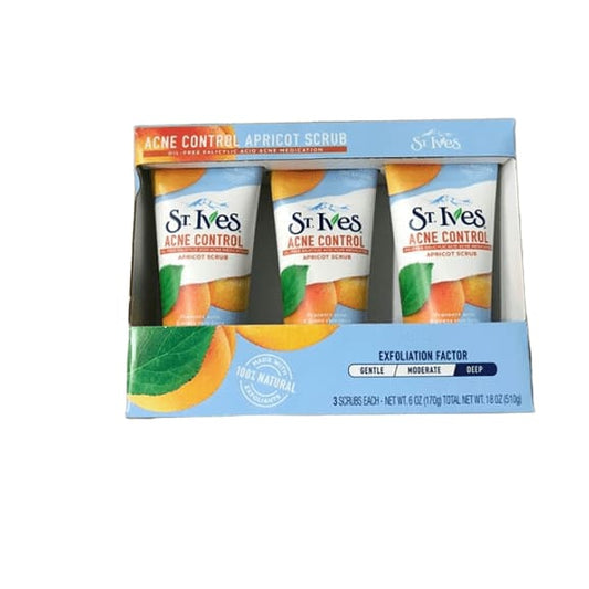 St. Ives Blemish Control Apricot Face Scrub, 3 ct./6 oz. - ShelHealth.Com