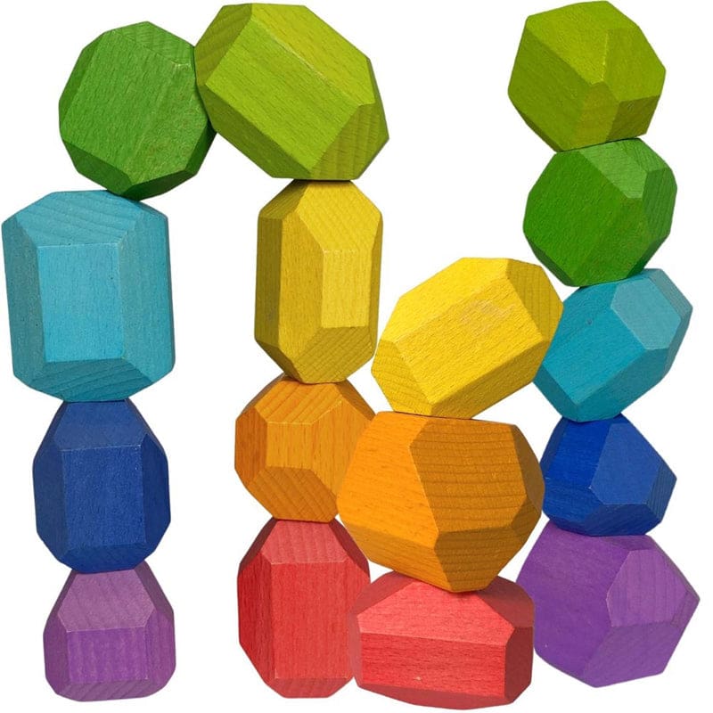 Stackalino Wooden Stacking Rocks Xl Balancing (Pack of 2) - Sorting - Extasticks LLC