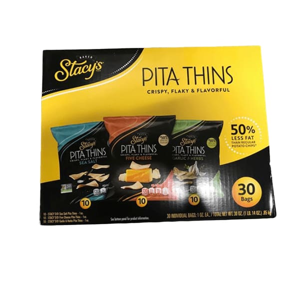 Stacy's Pita Thins 3 Flavors Variety Pack | 1 oz., 30 ct. | - ShelHealth.Com