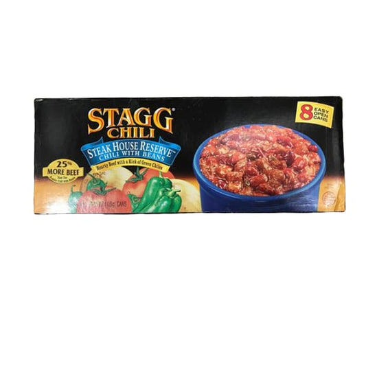 Stagg Chili Steakhouse Reserve Chili with Beans, 15 Ounce, 8 Count - ShelHealth.Com
