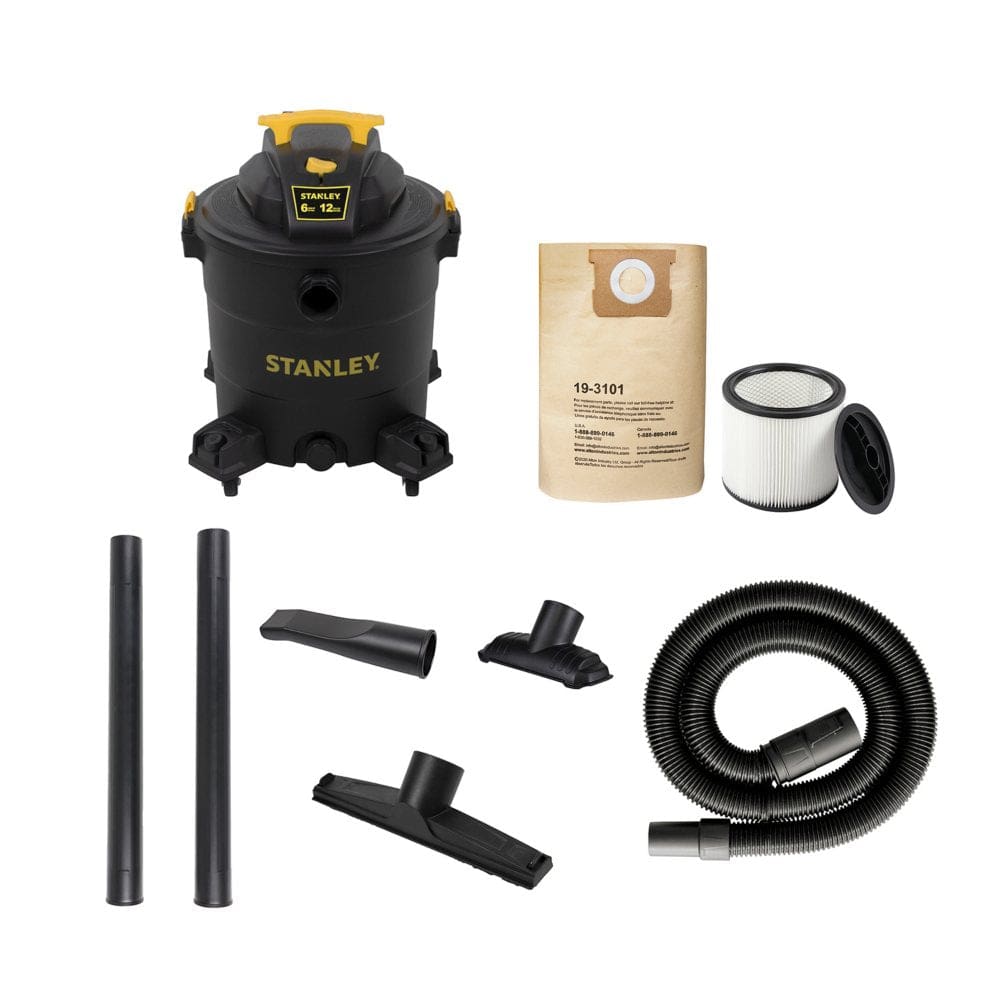 Stanley 12 Gallon 6HP Pro Poly Series Wet and Dry Vacuum Cleaner - Tools - Stanley