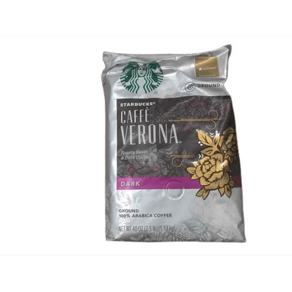 Starbucks Caffe Verona Dark Roast Ground Coffee, Roasty Sweet & Dark Cocoa, 40 Ounce - ShelHealth.Com