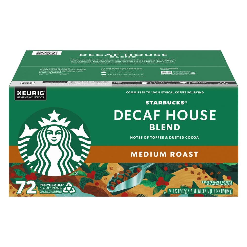 Starbucks Decaf Medium Roast K-Cups House Blend (72 ct.) - Coffee Tea & Cocoa - Starbucks Decaf