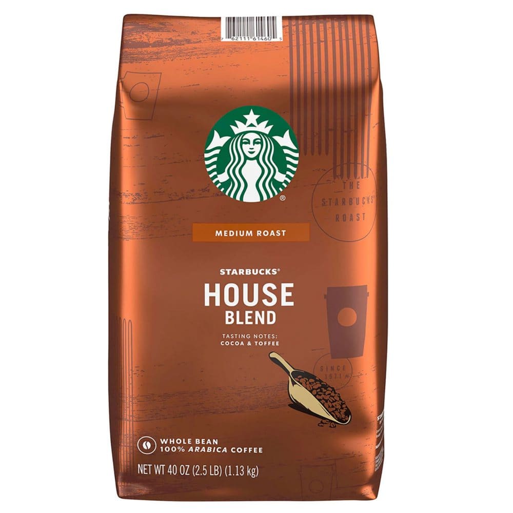 Starbucks House Blend Whole Bean Coffee (40 oz.) - Coffee Tea & Cocoa - Starbucks House