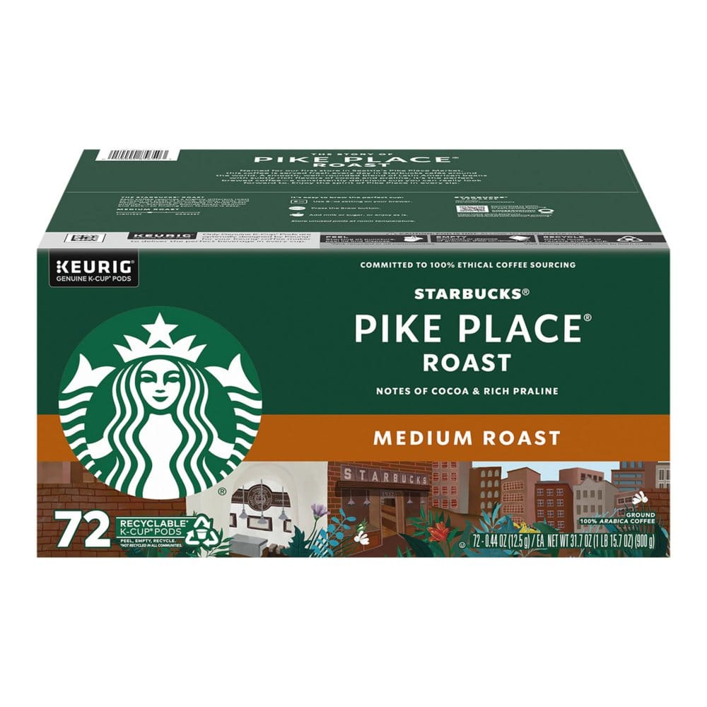 Starbucks Pike Place K-Cups Medium Roast (72 ct.) - Coffee Tea & Cocoa - Starbucks Pike