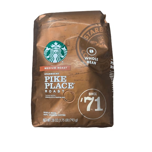 Starbucks Starbucks Pike Place Roast, Whole Bean Coffee, Medium Roast, 28 oz