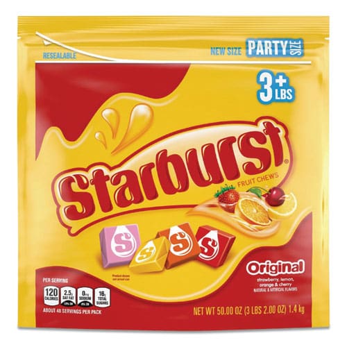 Starburst Original Fruit Chews Cherry; Lemon; Orange; Strawberry 50 Oz Bag - Food Service - Starburst®