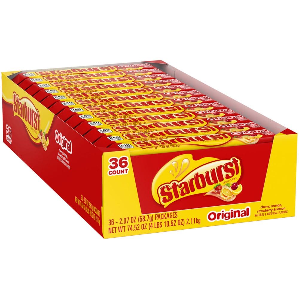 Starburst Original Fruity Chewy Candy Full Size Bulk Pack (2.07 oz. 36 ct.) - Candy - Starburst Original