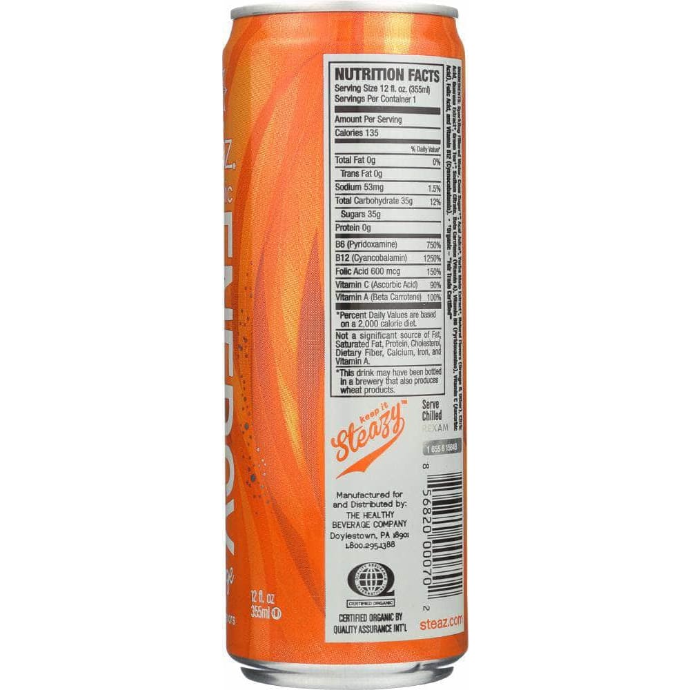 Steaz Steaz Orange Energy Drink, 12 Fl oz