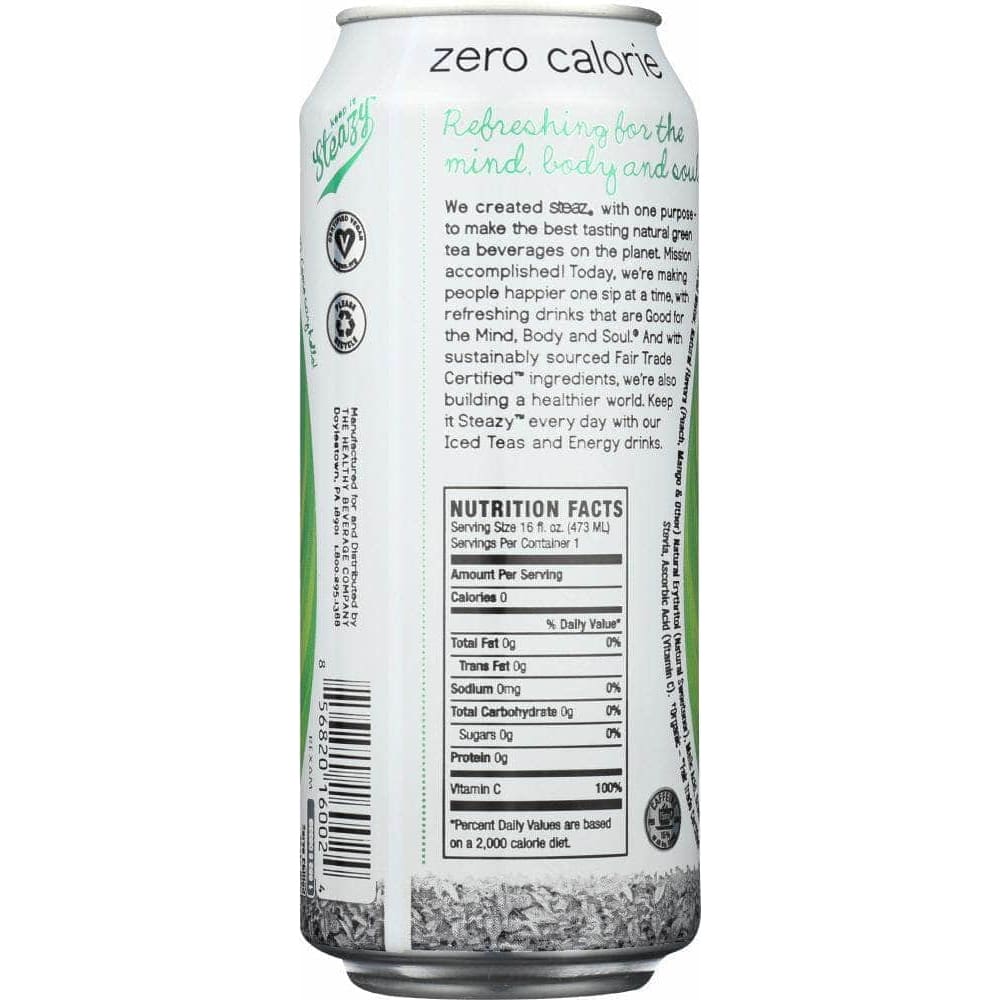 STEAZ Steaz Zero Calorie Iced Green Tea Peach Mango, 16 Oz
