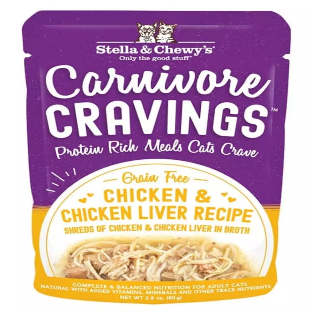 Stella and Chewys Cat Carnivore Cravings Shred Chicken and Liver 2.8Oz. (Case Of 24) - Pet Supplies - Stella and Chewys