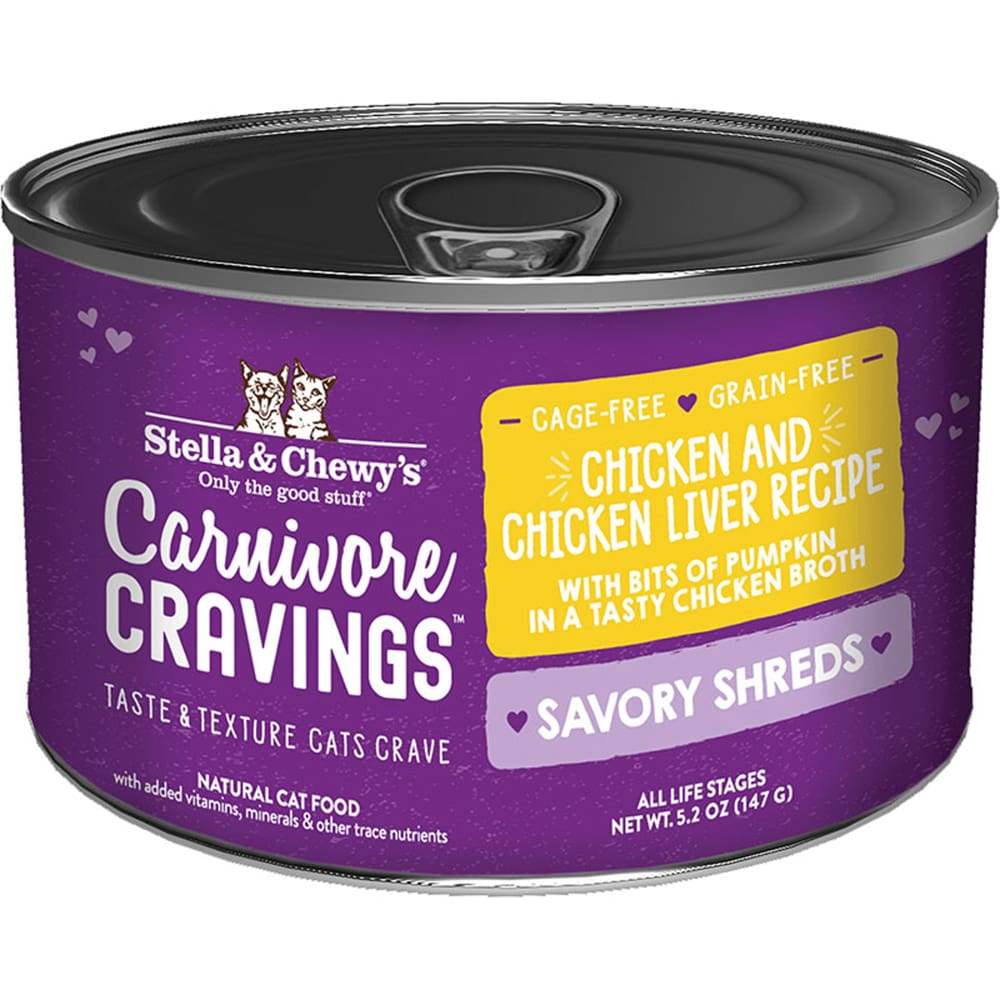 Stella and Chewys Cat Carnivore Cravings Shred Chicken and Liver 5.2Oz. (Case Of 24 - Pet Supplies - Stella and Chewys